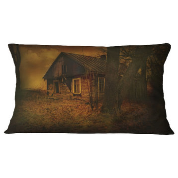 Old House Landscape Photography Throw Pillow, 12"x20"