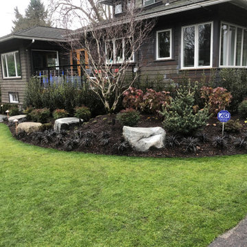 Bocce Ball Court, Pond, Granite Rocks and Dimensonal Flagstone