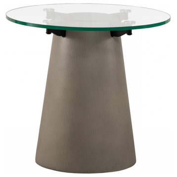 Sumoda Contemporary Glass and Concrete Side Table