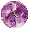 Purple Amethyst Macro Large Modern Wall Clock, 36"x36"