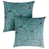 Blue Tropical Outdoor Pillow Set, 18x18