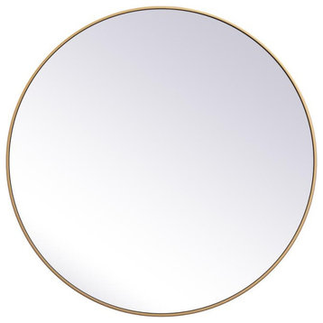 Elegant Eternity Metal Frame Round Mirror 45" MR4845BR Brass