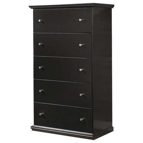 Signature Design by Ashley Maribel 5 Drawer Wood Chest in Black
