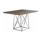 Monarch 48" Metal Dining Table, Dark Taupe