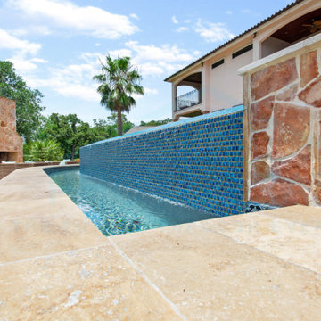 Travertine and Flagstone on Catch Basin