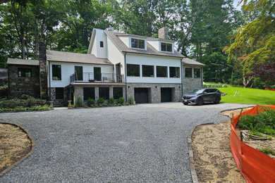 Example of an eclectic exterior home design in New York
