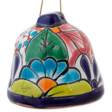 Novica Handmade Talavera Bells Ceramic Ornaments (Pair)