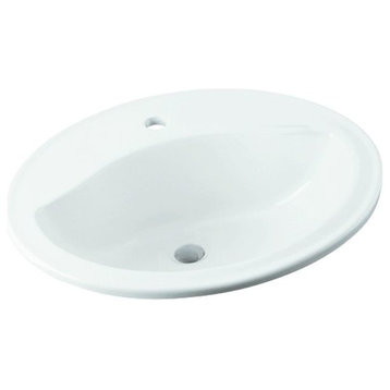 Sterling 442001 Sanibel 20-1/4" Drop In Bathroom Sink With One - White
