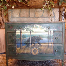Original hand painted cabinets