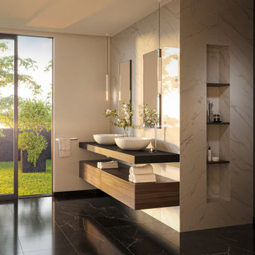 Modernes Badezimmer mit schwebenden Waschtisch
