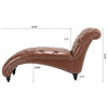 TATEUS PU Leather Button-Tufted Chaise Lounge,Brown