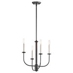 Maxim Lighting - Wesley 4-Light Chandelier in Black with Satin Nickel - Arms sweep upward from an adjustable collector to create a minimal yet stately design. Available in Black, Satin Brass, and Satin Nickel, this collection provides a transitional look for a variety of settings.  This light requires 4 ,  Watt Bulbs (Not Included) UL Certified.