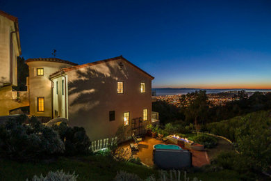 Example of a tuscan exterior home design in Santa Barbara