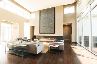 Example of a trendy living room design in Indianapolis