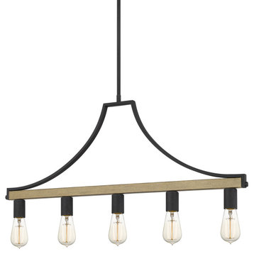 Quoizel CMS534 Colombes 5 Light 34"W Linear Chandelier - Grey Ash