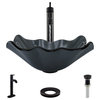 R5-5012 Frosted Glass Vessel Sink, R9-7001 Faucet, Antique Bronze