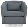 Mychelle Quilted Modern Swivel Tub Chair, Steel Blue