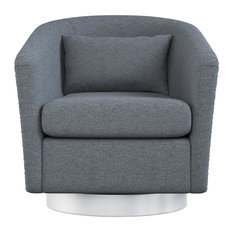Mychelle Quilted Modern Swivel Tub Chair, Steel Blue