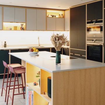 The Hughes | Handleless Plywood Kitchen | Knutsford, Cheshire
