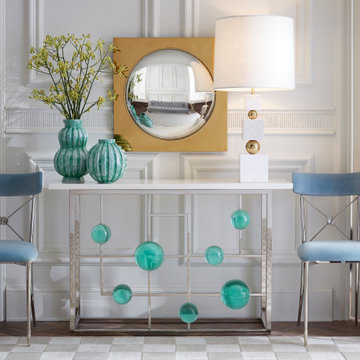 Globo Fretwork Console & Convex Mirror