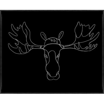38x30 Silly Moose, Framed Artwork, Black