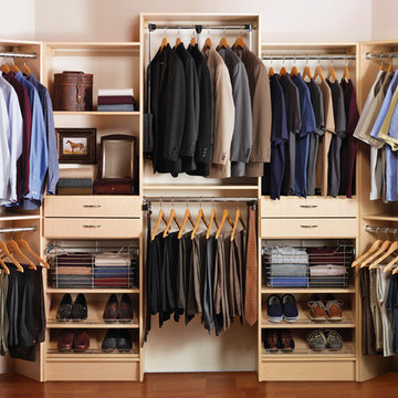 Clean and Classic White Walk-in Closet