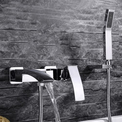 Delphi Water Fall Bath Tub Faucet & Handheld Shower with Hot and Cold Mixer - Bathtub Faucets