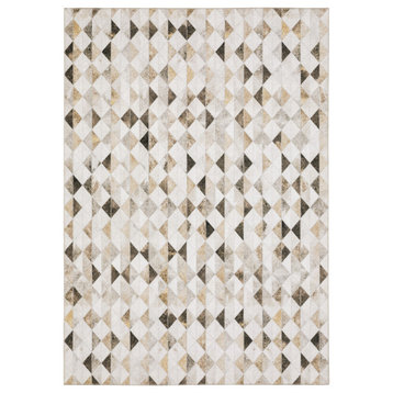 Mayson Casual Diamonds Beige and Gray Flat Weave Area Rug, 8'9"x12'