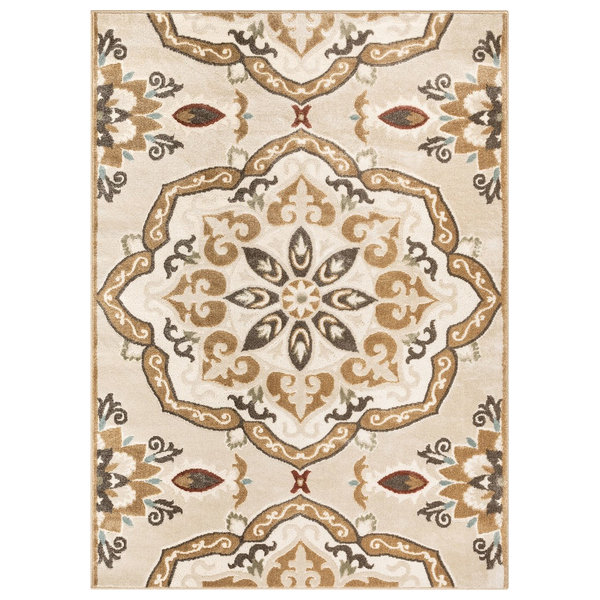Well Woven Orchid Beige Dorit Traditional Mandala Area Rug, 7'10