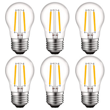 A15 LED Edison Bulb 400lm Warm White E26 4W Dimmable 6-Pack