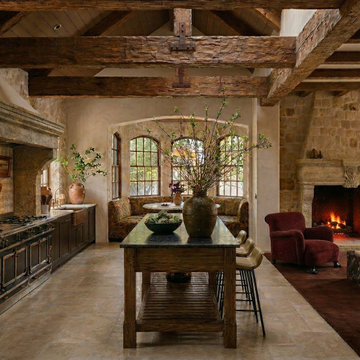 "The Artisanal Hearth" European Country, Old World Rustic Kitchen in Refined Pro