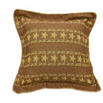 Paseo Road by Hiend Accents - Barbwire Star Euro Sham, 27"x27", 1 Piece - A striking star-studded accent piece for your Western bedding, this sham features woven rows of star and barbwire motifs scrolling across an cozy earth-tone background. A delicate golden rope trim frames the pillow for a soft, elegant touch. Complete the look when you complement with our Barbwire Comforter Set, along with other pillows and shams in our Barbwire Collection.