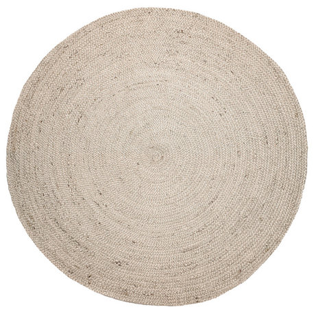 Kerala Jute Area Rug, Ivory, 4' Round