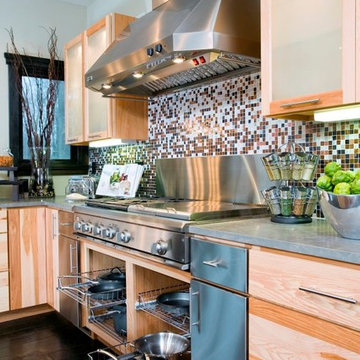 Contemporary Hickory Kitchen