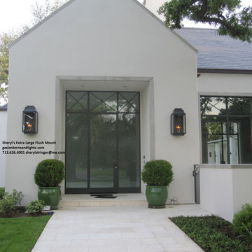 Extra Large Transitional Flush Mount Gas Lanterns