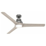 Hunter - Hunter 50008 Lakemont, 60" Outdoor Ceiling Fan with Light Kit and Handheld - The Lakemont modern ceiling fan with LED light feaLakemont 60 Inch Out Matte Silver Light GUL: Suitable for damp locations Energy Star Qualified: n/a ADA Certified: n/a  *Number of Lights: 1-*Wattage:18w LED bulb(s) *Bulb Included:Yes *Bulb Type:LED *Finish Type:Matte Silver