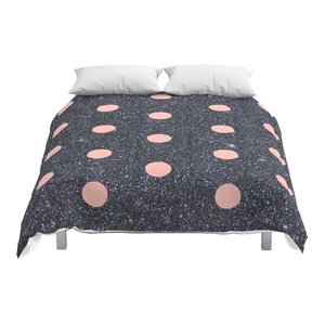 Society6 Black Cats Polka Dot Comforter Contemporary