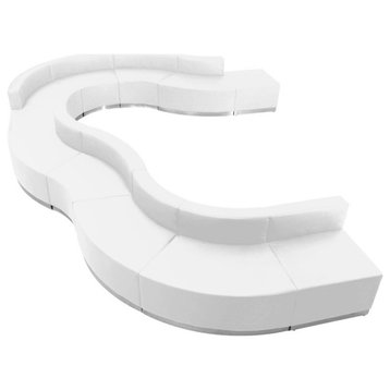 Hercules Alon Series Melrose White Leather Reception Configuration, 11-Piece Set