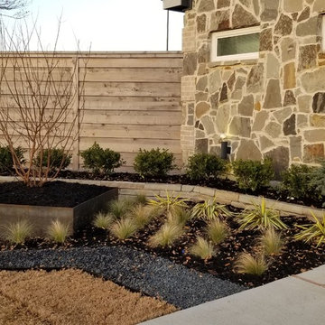 Rowlett - Stone edged landscape and custom mailbox