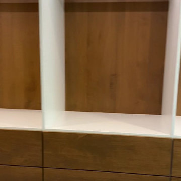 Modern Master Closet with Lighting and Drawers