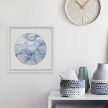 "Faded Blue Fire Rings" Framed Painting Print