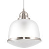 Kira Home Alina 12" Pendant Light, Frosted Schoolhouse Shade, Adjustable Height