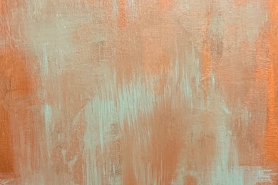 Faux Copper Patina Abstract Painting