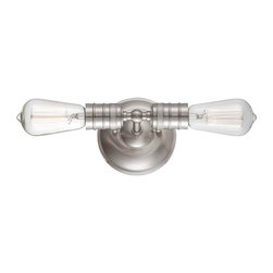 Downtown Edison 2-Light Brushed Nickel Sconce - Wall Sconces