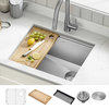 Undermount Stainless Steel 1-Bowl Kitchen Sink With Accessories, 23" Kwu111-23