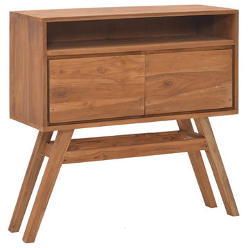 vidaXL Solid Wood Teak Console Table Wooden Side Cabinet Sideboard Furniture