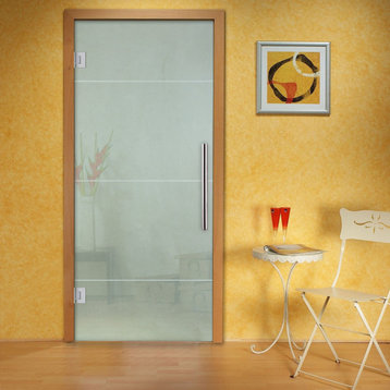 Elegant Interior Frameless Glass Swing Door, Full-Private, 32"x80" Inches, Opening Direction: Right