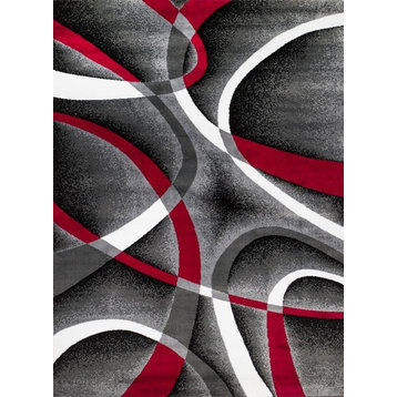 Luxe Weavers Abstract Modern Area Rug, Gray, 9'2"x12'6"