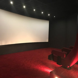 Example of a trendy home theater design in Hamburg