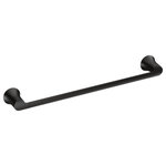 Moen - Moen Doux 18" Towel Bar, Matte Black - A graceful arc and unique, soft-stream water flow, make Doux the perfect addition to any bathroom interior as it redefines modern in the language of great design. The D-shaped spout was carefully crafted to present the water in a flat, thin silky ribbon to continue the clean lines of the faucets smooth, wide form.